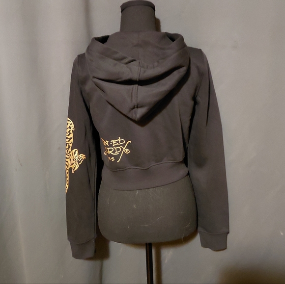 Ed Hardy Black Tiger Y2K Style Hoodie & Shorts Sweatsuit Set Size Medium NWT - Picture 5 of 10